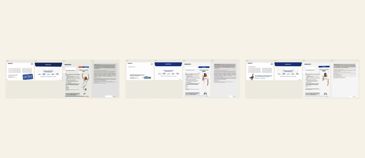 Examples of Blue savings package with person-led letter