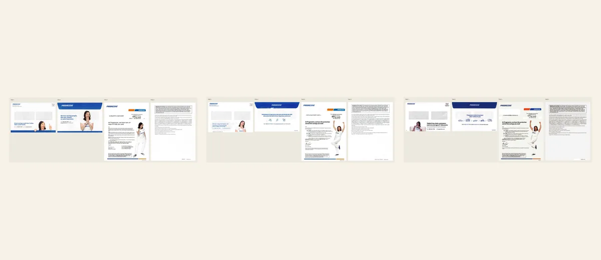 Examples of Progressive savings letter with proof panel