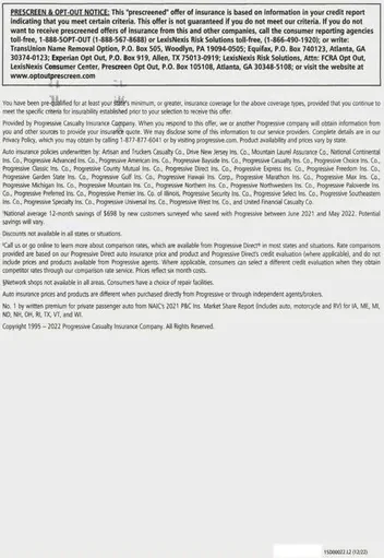 Auto Insurance direct mail example: Broad household savings package. Blue savings package, broad household offer panel, people-led letter, proof section, and web response.