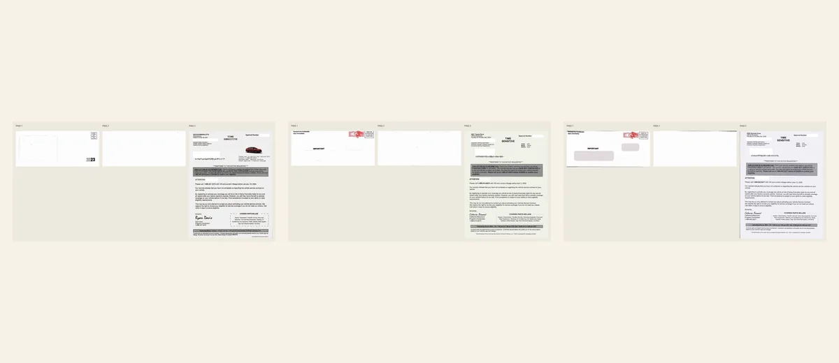Examples of Vehicle-specific time-sensitive notice
