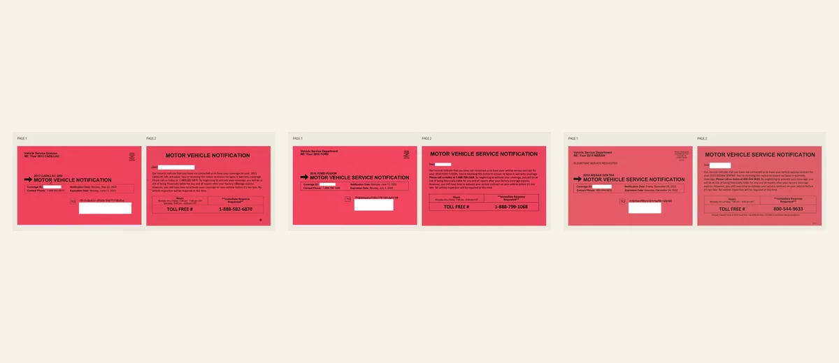 Examples of Red vehicle-service division notice