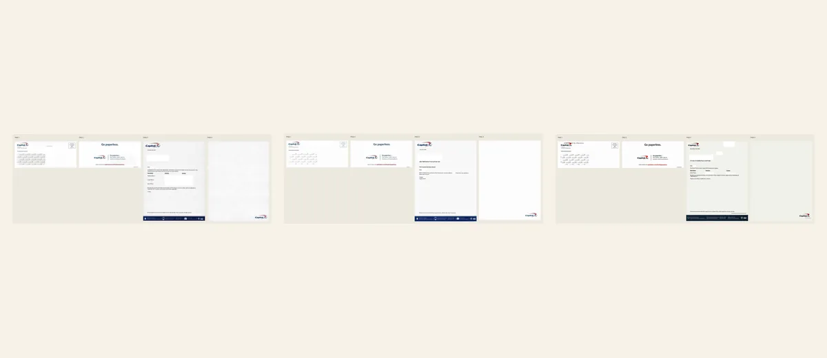 Examples of Capital One banking-services statement package