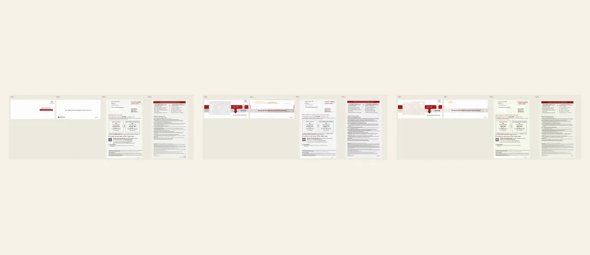 Examples of Red-and-cream rate comparison package