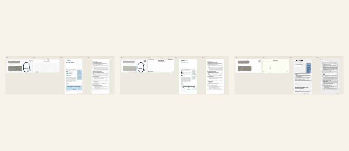 Examples of Chase blue application package