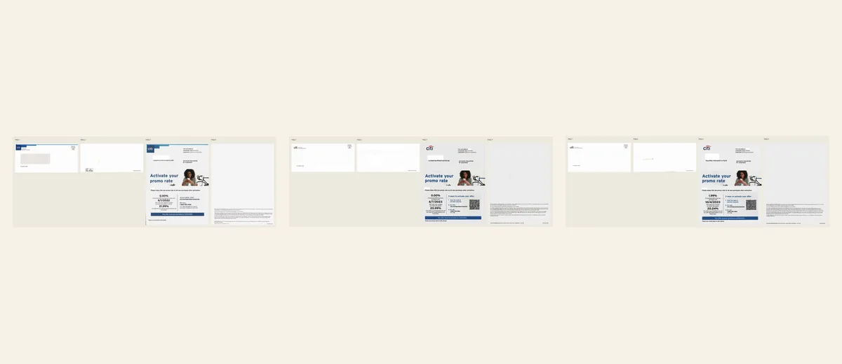 Examples of Citibank promotional-rate activation package