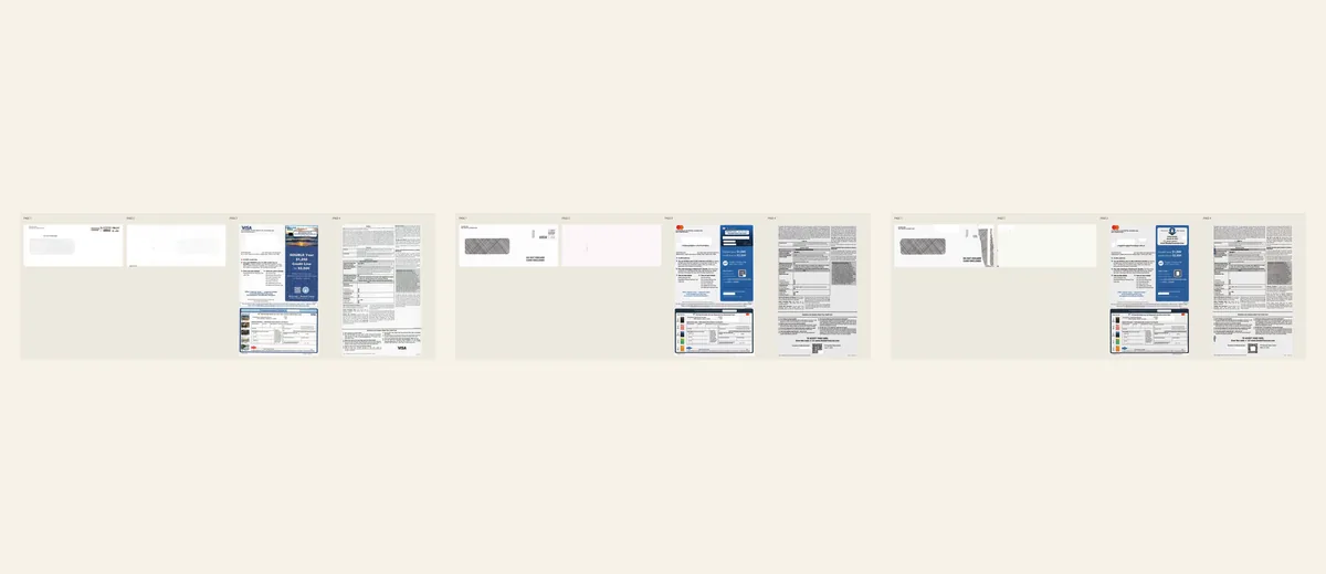 Examples of Merrick Bank card application package