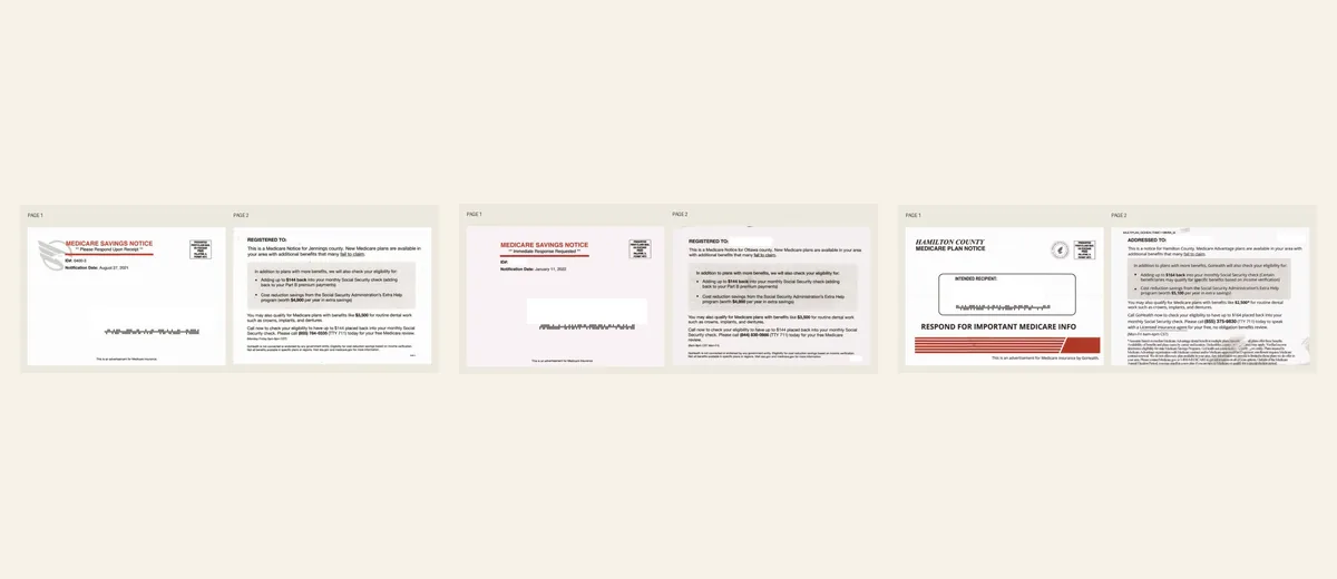 Examples of Medicare savings response notice