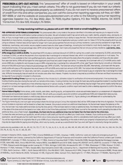 HELOC direct mail example: Figure fastest-HELOC letter. Plain envelope, fastest-HELOC headline, signed offer letter, QR response, and detailed terms insert.