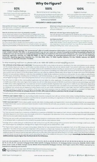HELOC direct mail example: Figure rate-explainer package. Plain envelope, rate-and-payment panel, long-form explanation, benefit sections, and apply response.