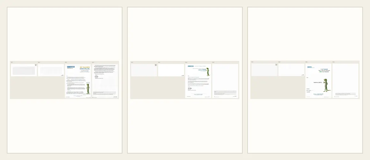 Examples of GEICO switch-and-save letter