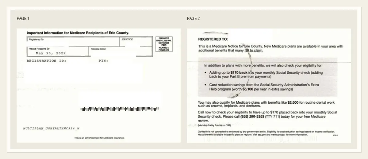 Examples of GoHealth Medicare notice
