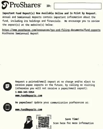 Investments direct mail example: Shareholder-report availability package. Plain envelope, shareholder-report notice, fund or sponsor letter, QR or web access path, and report instructions.