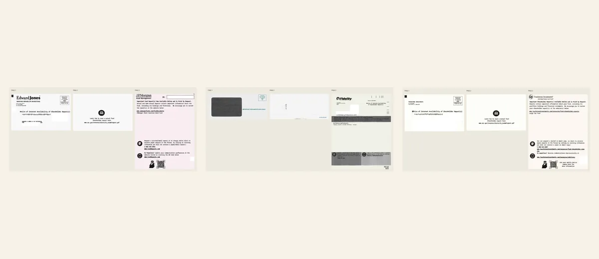 Examples of Shareholder-report notice package with sponsor letter