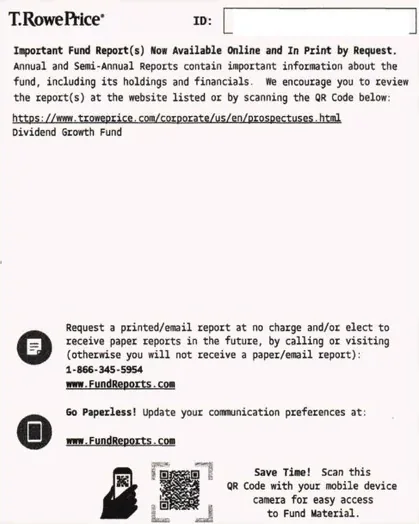 Mutual Funds direct mail example: Pershing mutual-fund report package. Plain envelope, shareholder-report notice, fund access instructions, QR response, and sponsor report page.