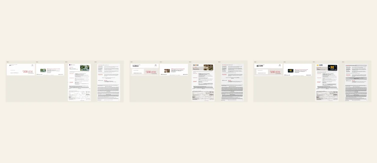Examples of Bank of America college-savings rewards letter