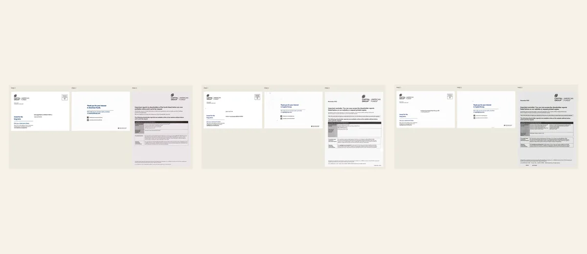 Examples of Capital Group fund-report package