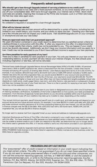 Personal loans direct mail example: Orange-envelope pre-approval package. High-color outer envelope, pre-approved amount card, repayment checklist, expiry date, and FAQ.