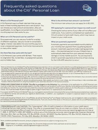 Personal loans direct mail example: Fast-funds personal-loan package. Personal-loan envelope, dark fixed-rate panel, lifestyle image, pre-selected amount, and FAQ.