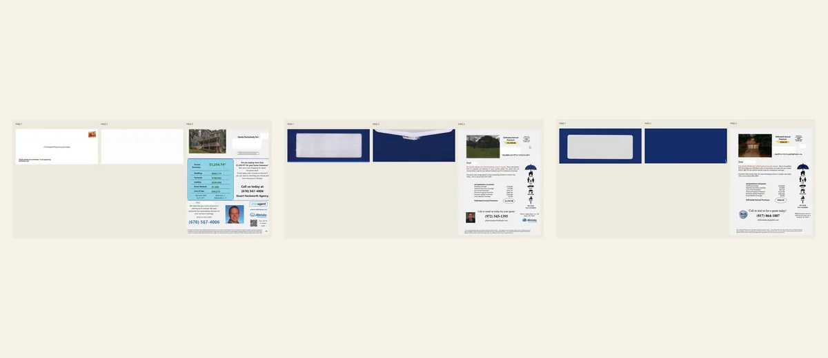 Examples of Dark-envelope home quote packet