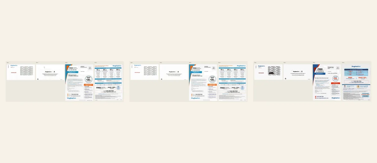 Examples of HughesNet free-installation package