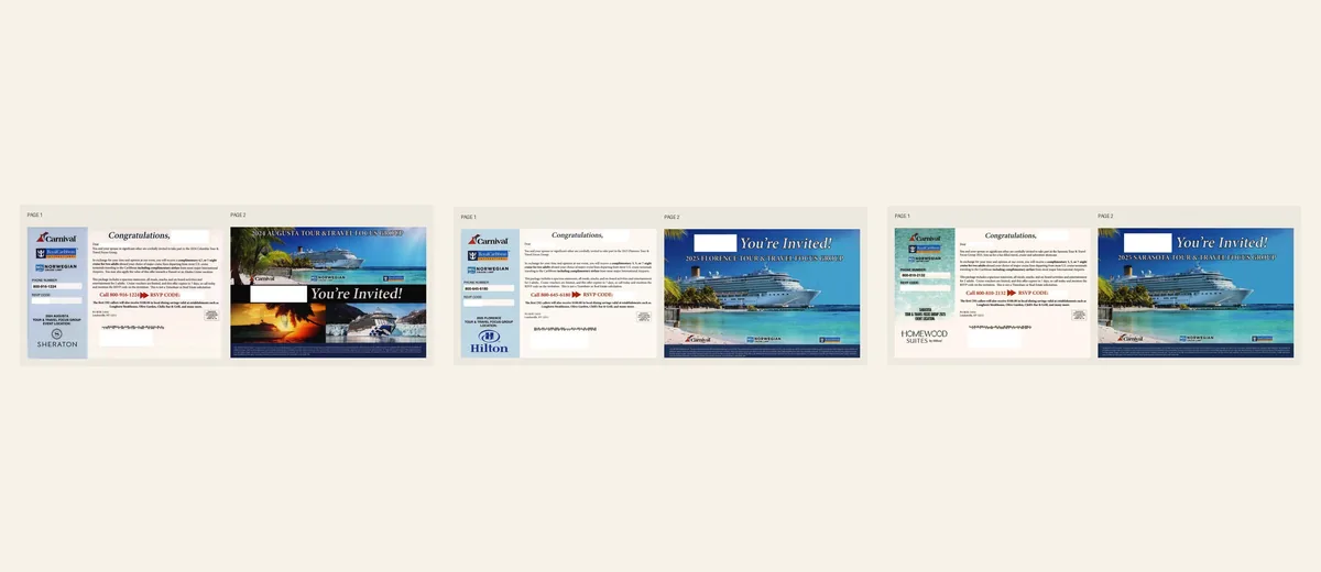 Examples of Multi-cruise hotel invitation package