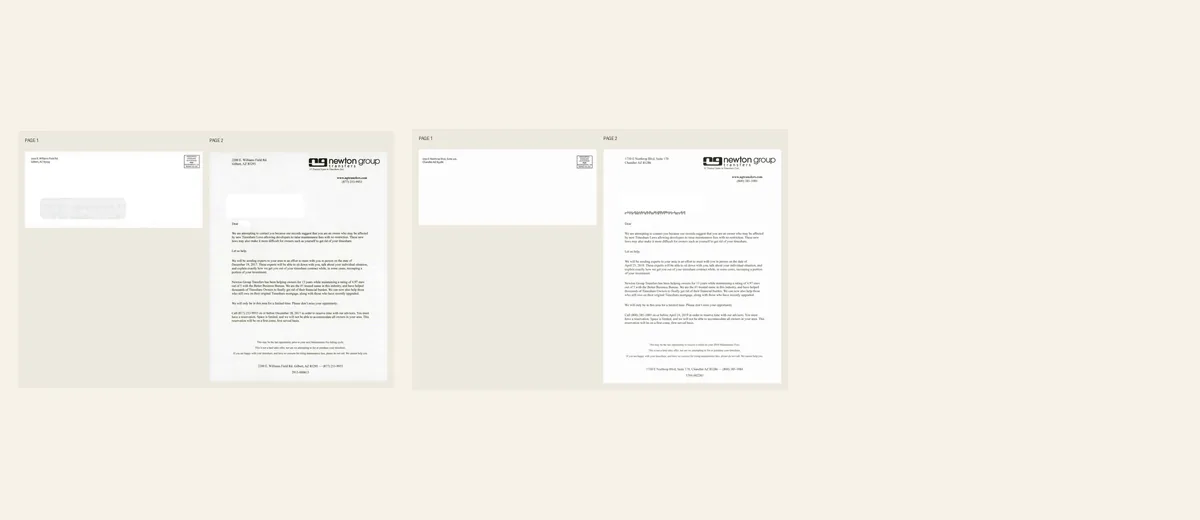 Examples of Newton Group short transfer letter
