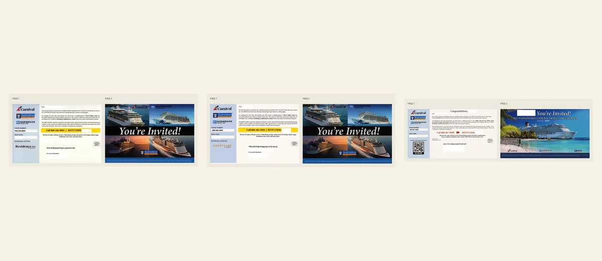 Examples of Cruise partner invitation package