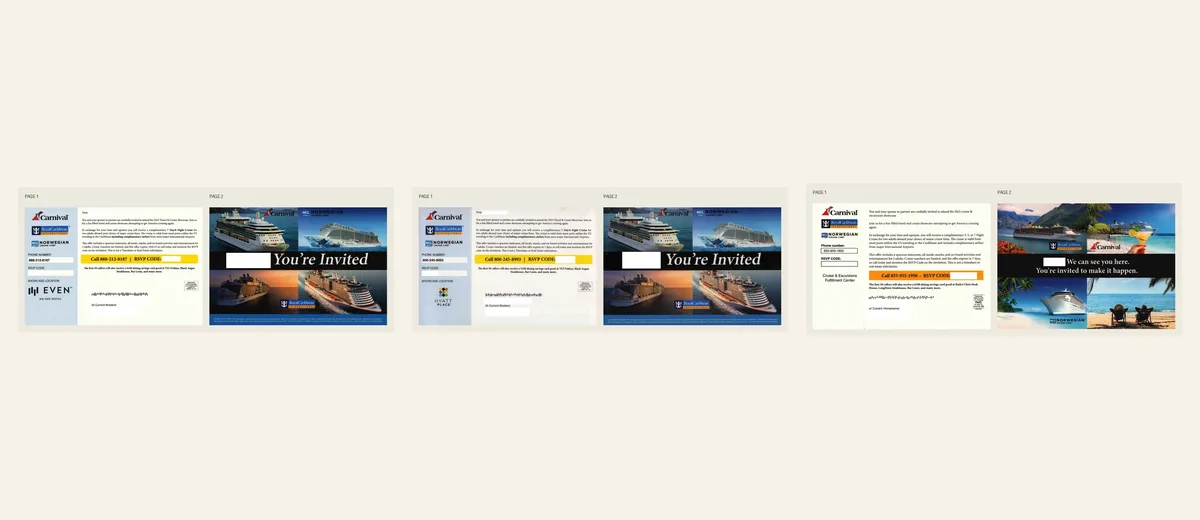 Examples of Multi-cruise hotel invitation variant
