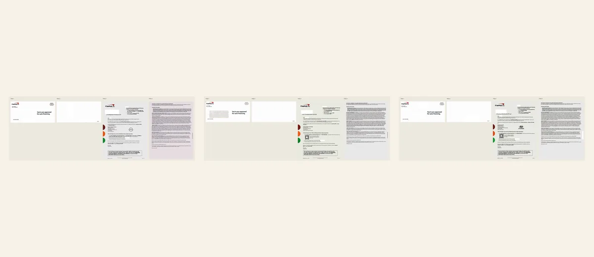 Examples of Capital One pre-approved auto-financing letter
